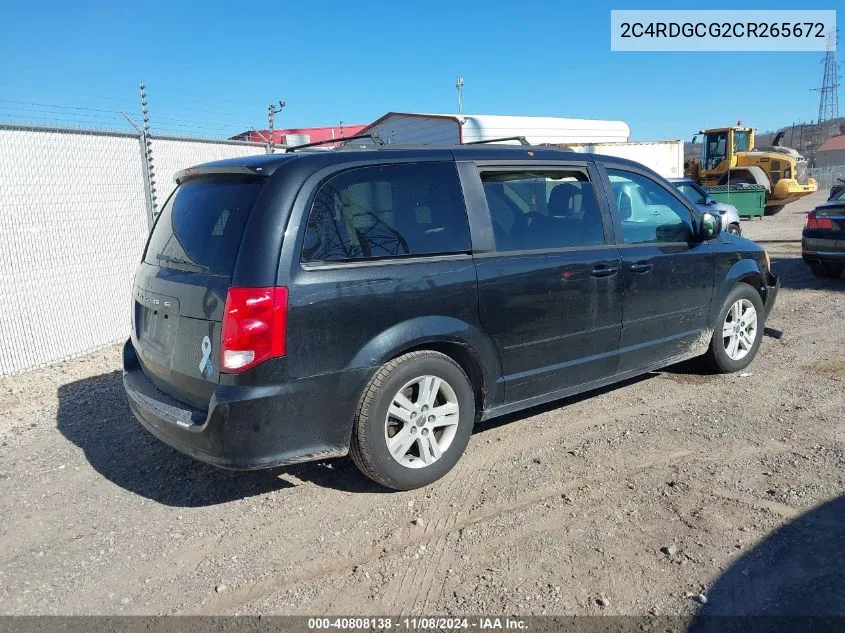 2012 Dodge Grand Caravan Sxt VIN: 2C4RDGCG2CR265672 Lot: 40808138