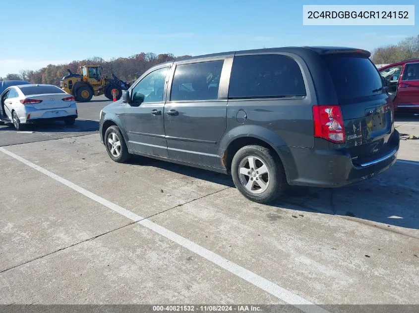 2C4RDGBG4CR124152 2012 Dodge Grand Caravan Se/Avp