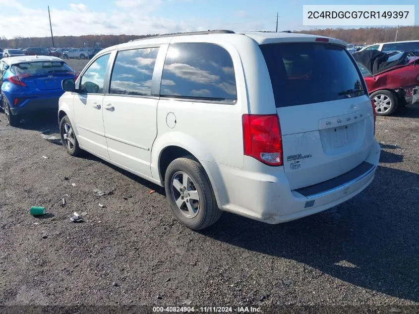 2C4RDGCG7CR149397 2012 Dodge Grand Caravan Sxt