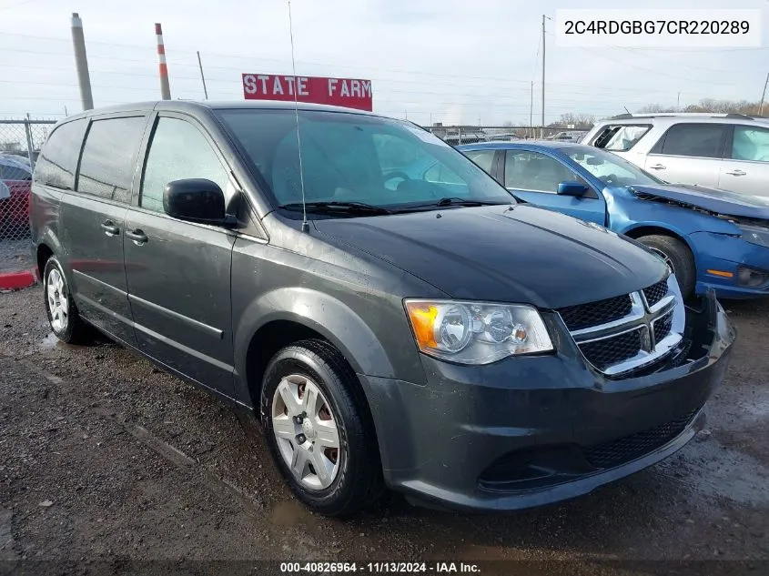 2C4RDGBG7CR220289 2012 Dodge Grand Caravan Se/Avp