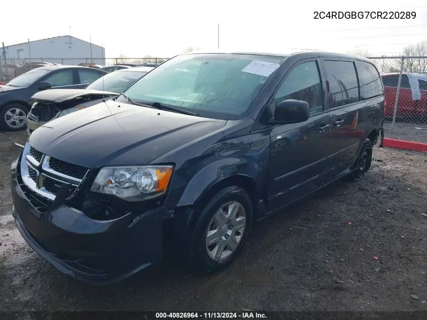 2C4RDGBG7CR220289 2012 Dodge Grand Caravan Se/Avp