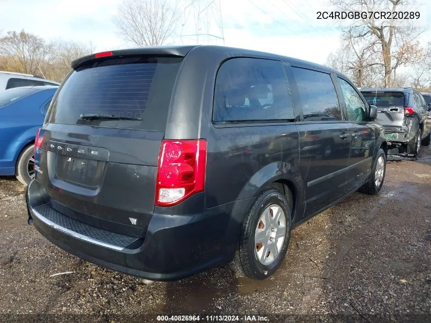 2C4RDGBG7CR220289 2012 Dodge Grand Caravan Se/Avp