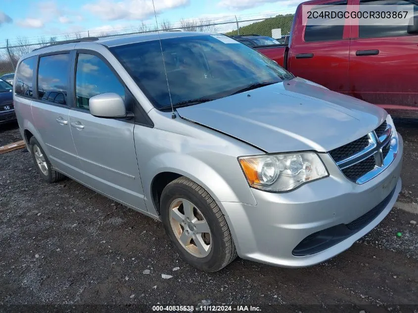 2012 Dodge Grand Caravan Sxt VIN: 2C4RDGCG0CR303867 Lot: 40835538