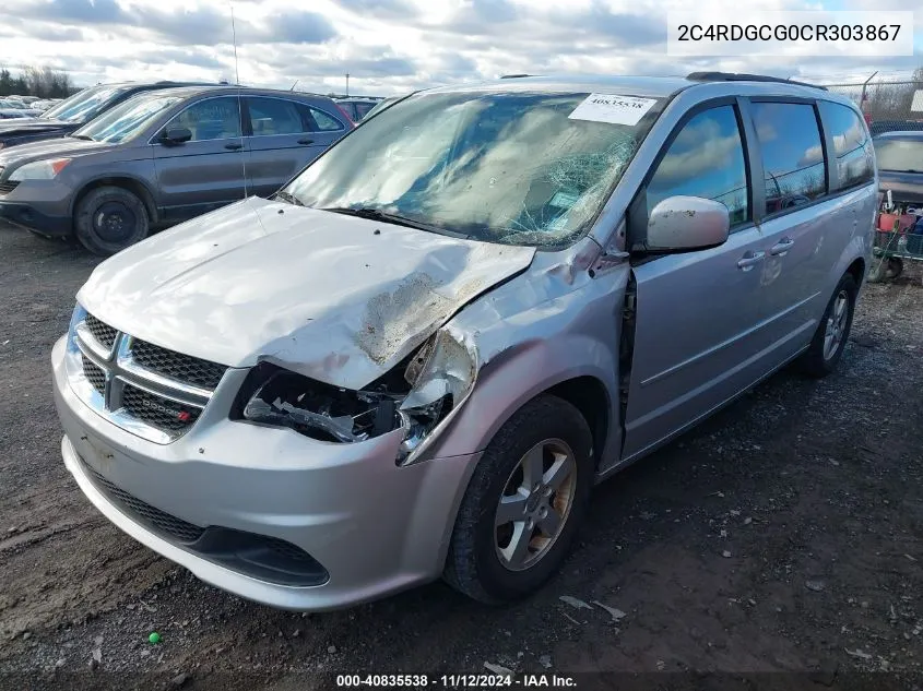 2012 Dodge Grand Caravan Sxt VIN: 2C4RDGCG0CR303867 Lot: 40835538