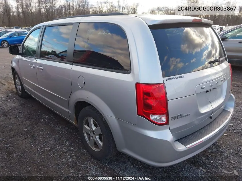 2012 Dodge Grand Caravan Sxt VIN: 2C4RDGCG0CR303867 Lot: 40835538