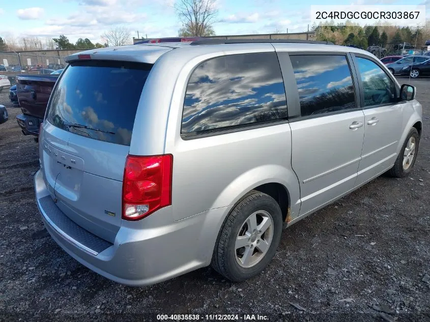 2012 Dodge Grand Caravan Sxt VIN: 2C4RDGCG0CR303867 Lot: 40835538