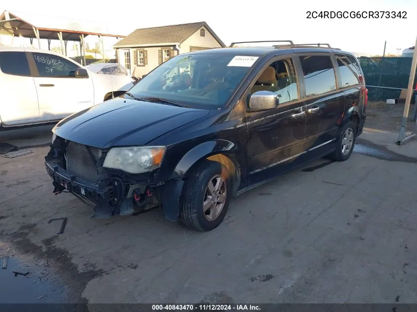 2012 Dodge Grand Caravan Sxt VIN: 2C4RDGCG6CR373342 Lot: 40843470