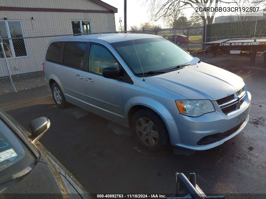 2C4RDGBG3CR192507 2012 Dodge Grand Caravan Se/Avp