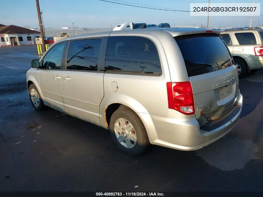 2C4RDGBG3CR192507 2012 Dodge Grand Caravan Se/Avp