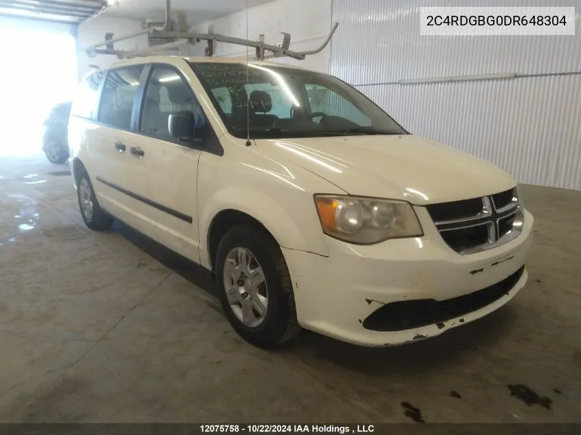 2013 Dodge Grand Caravan Se VIN: 2C4RDGBG0DR648304 Lot: 12075758