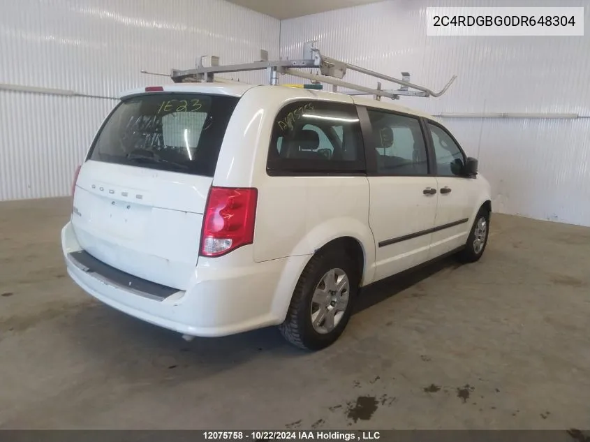 2013 Dodge Grand Caravan Se VIN: 2C4RDGBG0DR648304 Lot: 12075758