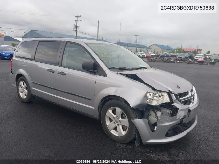 2013 Dodge Grand Caravan Se/Sxt VIN: 2C4RDGBGXDR750838 Lot: 12085694