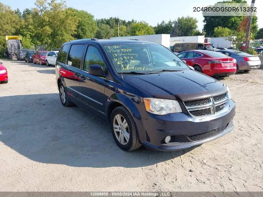 2013 Dodge Grand Caravan Crew VIN: 2C4RDGDG5DR613352 Lot: 12089888