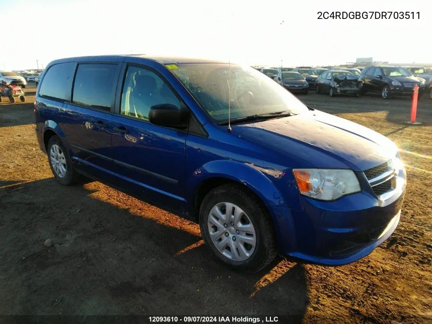 2C4RDGBG7DR703511 2013 Dodge Grand Caravan Se/Sxt