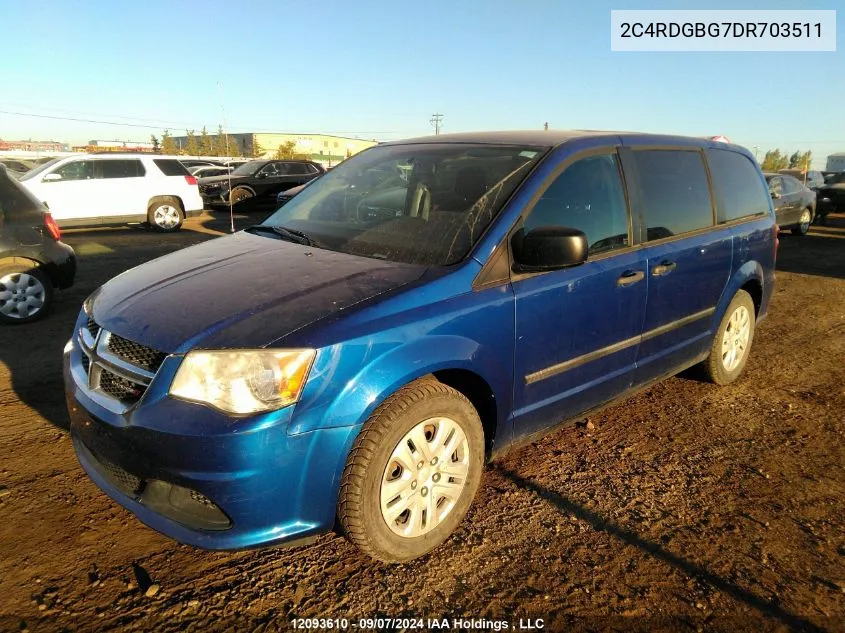 2C4RDGBG7DR703511 2013 Dodge Grand Caravan Se/Sxt