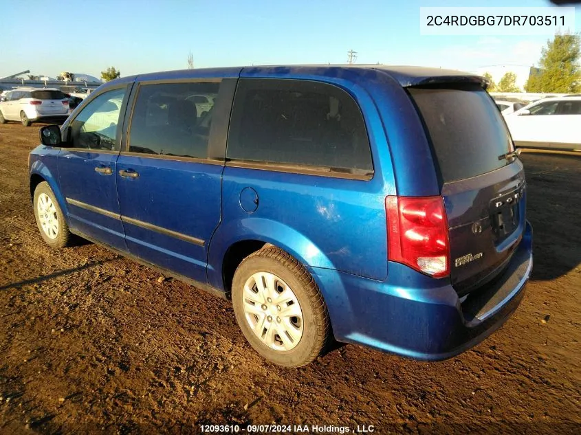 2C4RDGBG7DR703511 2013 Dodge Grand Caravan Se/Sxt