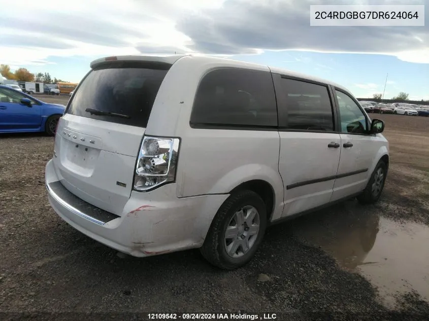 2013 Dodge Grand Caravan Se VIN: 2C4RDGBG7DR624064 Lot: 12109542