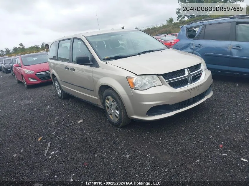 2013 Dodge Grand Caravan Se VIN: 2C4RDGBG9DR597689 Lot: 12110118