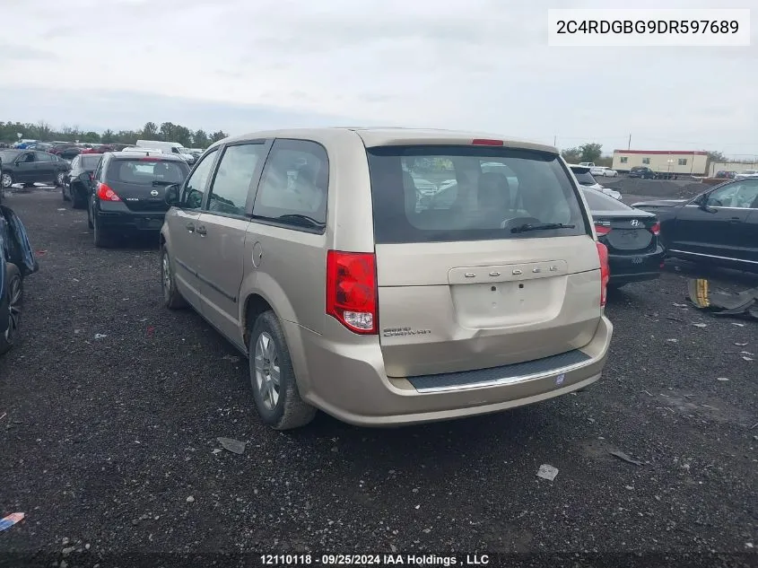 2013 Dodge Grand Caravan Se VIN: 2C4RDGBG9DR597689 Lot: 12110118