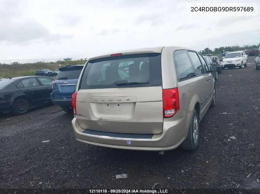 2C4RDGBG9DR597689 2013 Dodge Grand Caravan Se