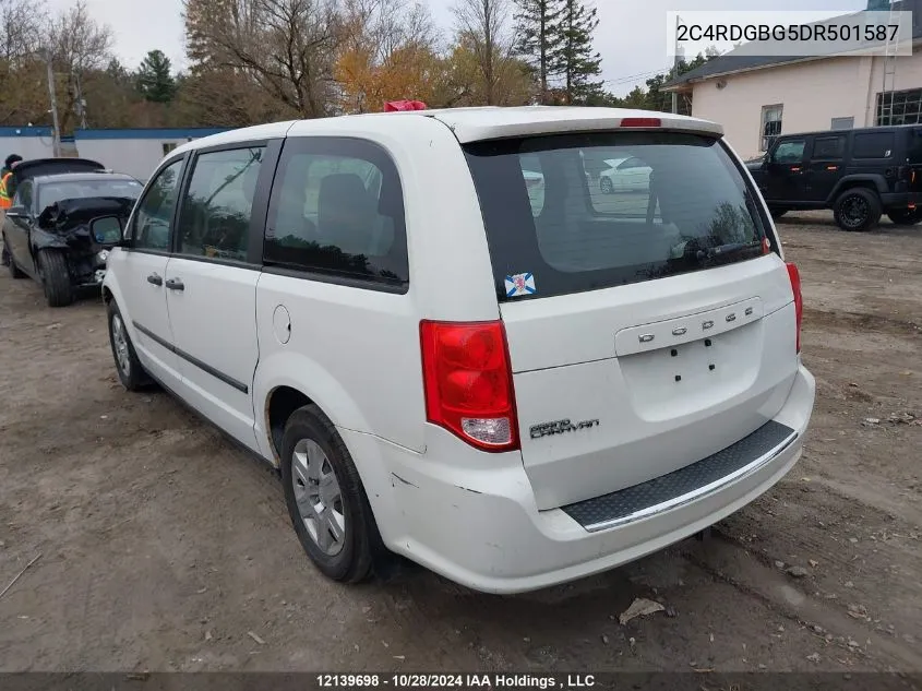 2013 Dodge Grand Caravan Se/Sxt VIN: 2C4RDGBG5DR501587 Lot: 12139698