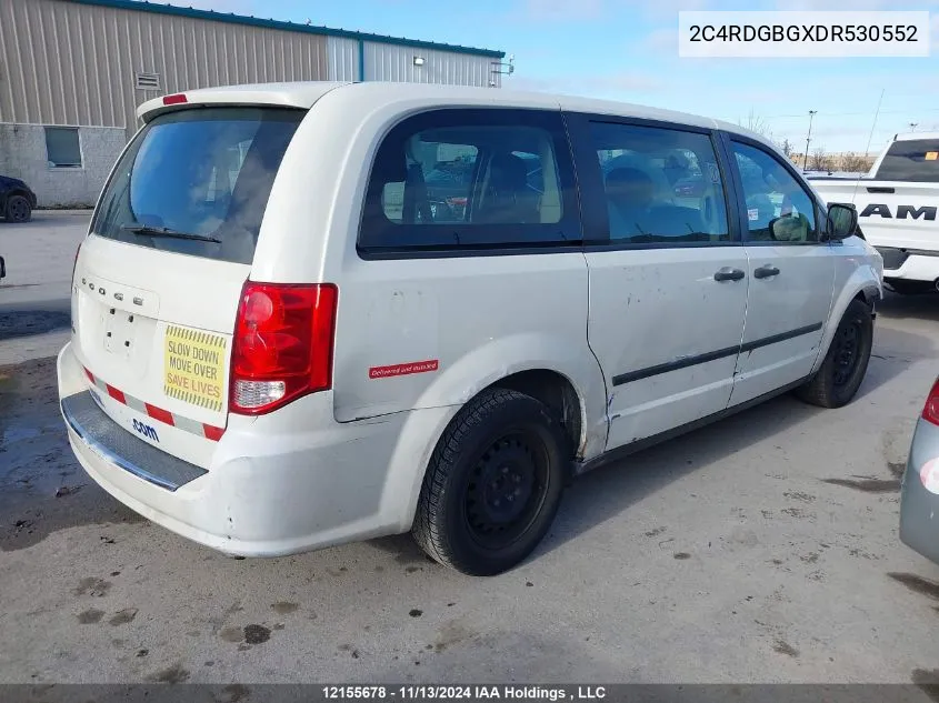 2013 Dodge Grand Caravan Se VIN: 2C4RDGBGXDR530552 Lot: 12155678