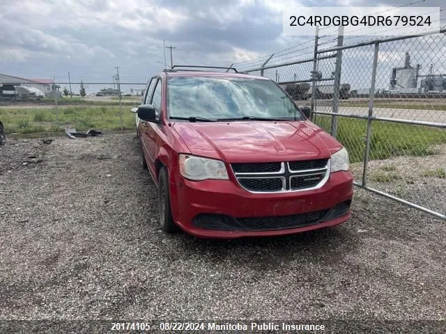 2013 Dodge Grand Caravan Se VIN: 2C4RDGBG4DR679524 Lot: 20174105