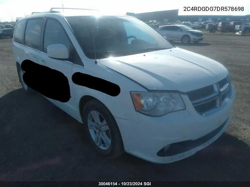 2C4RDGDG7DR578698 2013 Dodge Grand Caravan Crew