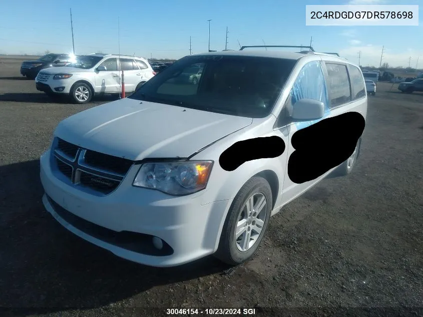 2013 Dodge Grand Caravan Crew VIN: 2C4RDGDG7DR578698 Lot: 30046154