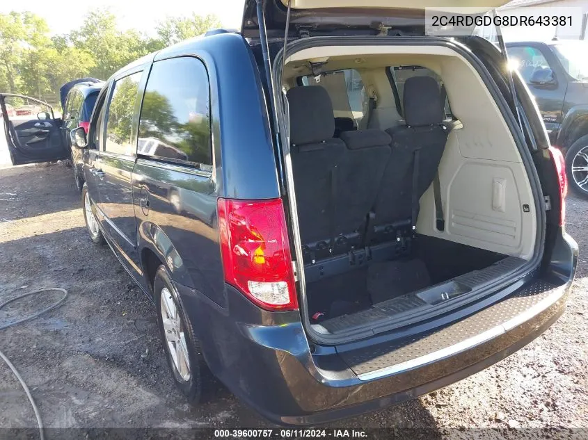 2013 Dodge Grand Caravan Crew VIN: 2C4RDGDG8DR643381 Lot: 39600757