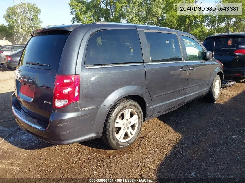 2013 Dodge Grand Caravan Crew VIN: 2C4RDGDG8DR643381 Lot: 39600757