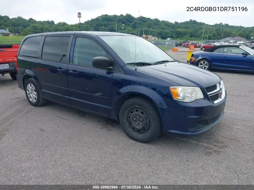 2013 Dodge Grand Caravan Se VIN: 2C4RDGBG1DR751196 Lot: 39992968