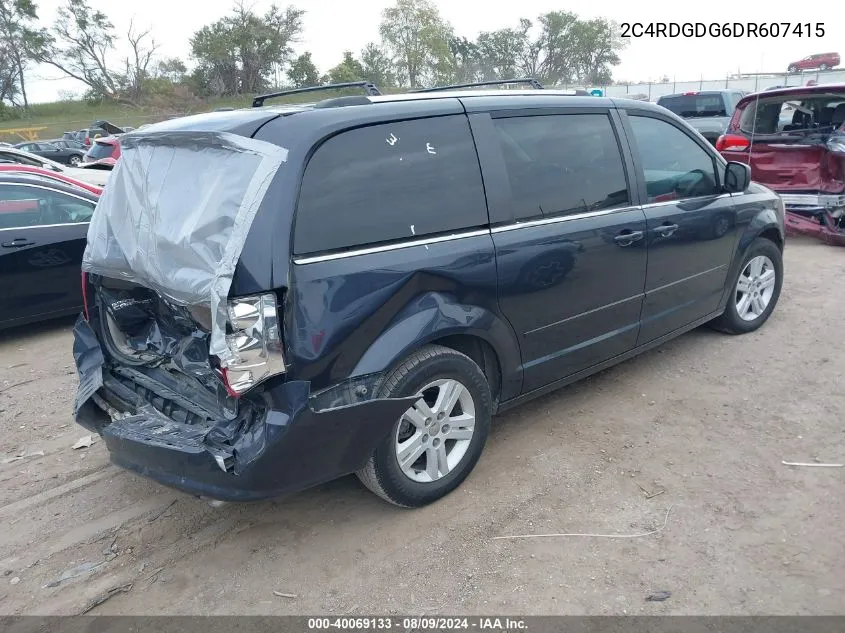 2013 Dodge Grand Caravan Crew VIN: 2C4RDGDG6DR607415 Lot: 40069133