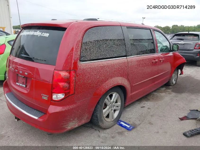 2013 Dodge Grand Caravan Crew VIN: 2C4RDGDG3DR714289 Lot: 40128823