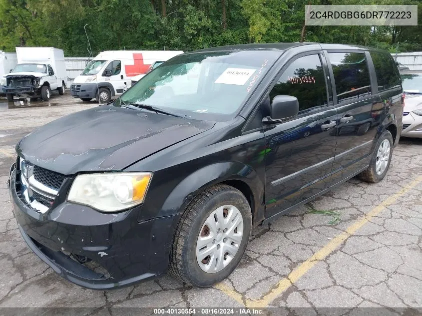 2013 Dodge Grand Caravan American Value Pkg VIN: 2C4RDGBG6DR772223 Lot: 40130554