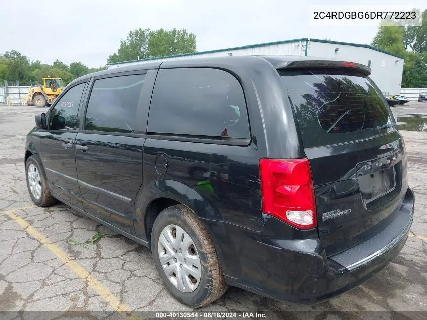 2013 Dodge Grand Caravan American Value Pkg VIN: 2C4RDGBG6DR772223 Lot: 40130554