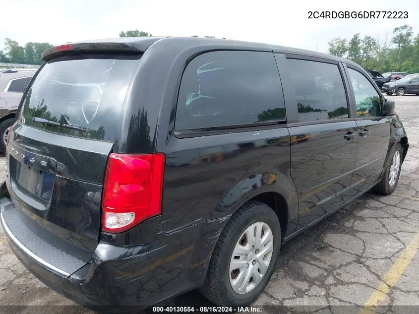 2013 Dodge Grand Caravan American Value Pkg VIN: 2C4RDGBG6DR772223 Lot: 40130554