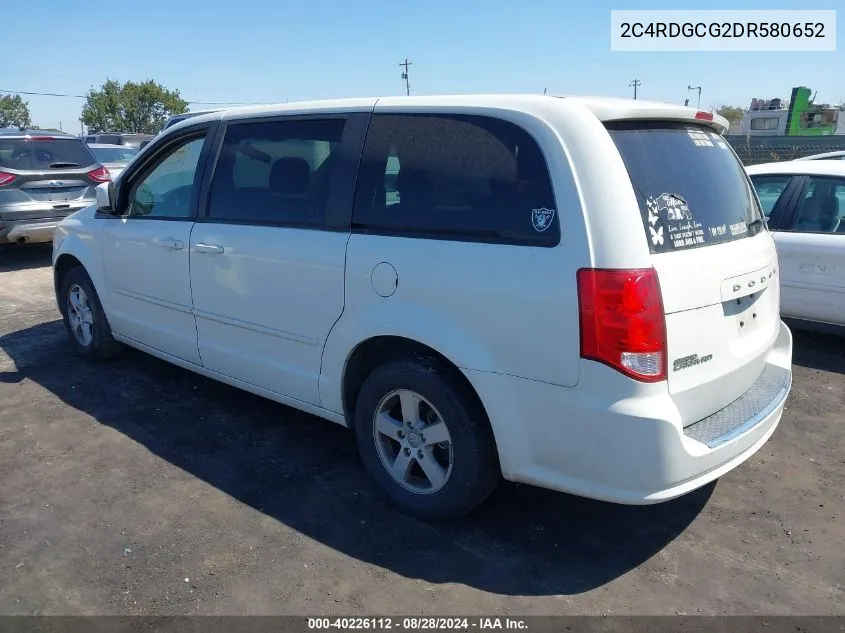 2013 Dodge Grand Caravan Sxt VIN: 2C4RDGCG2DR580652 Lot: 40226112