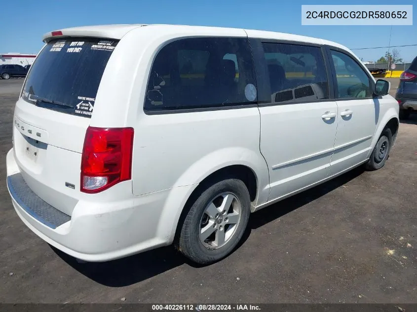 2013 Dodge Grand Caravan Sxt VIN: 2C4RDGCG2DR580652 Lot: 40226112