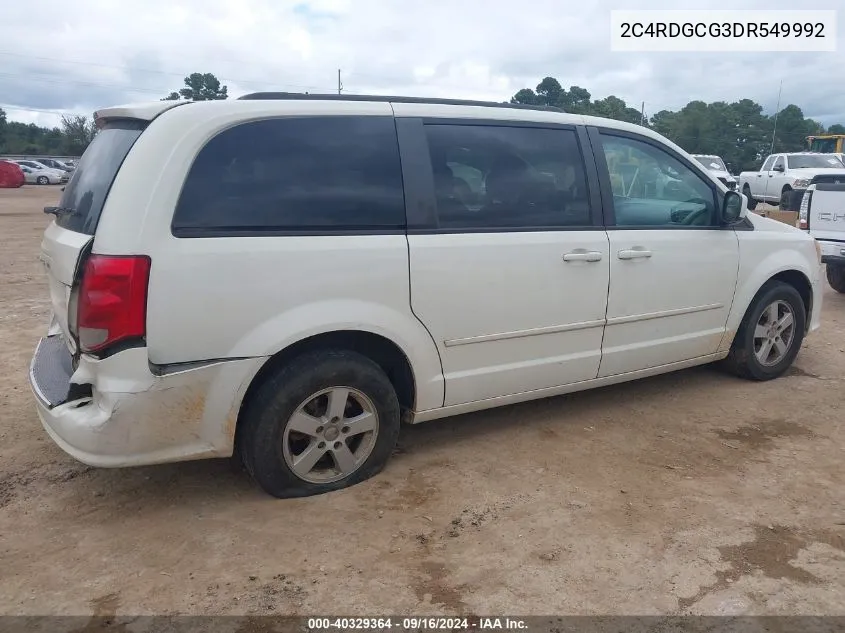 2013 Dodge Grand Caravan Sxt VIN: 2C4RDGCG3DR549992 Lot: 40329364