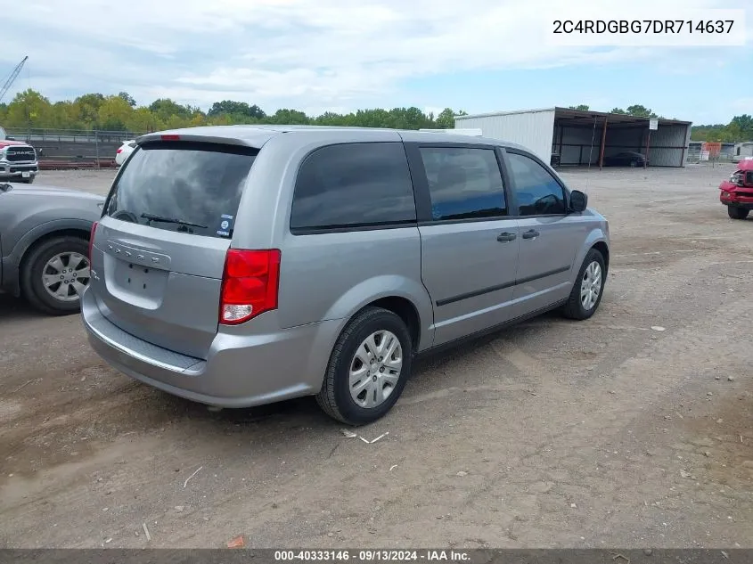 2013 Dodge Grand Caravan American Value Pkg VIN: 2C4RDGBG7DR714637 Lot: 40333146