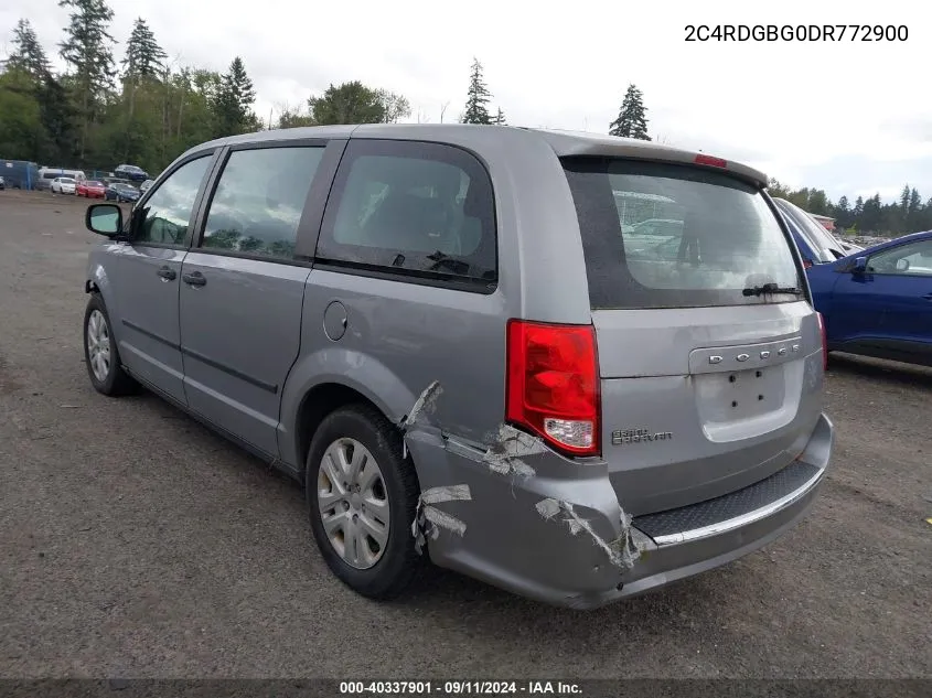 2013 Dodge Grand Caravan American Value Pkg VIN: 2C4RDGBG0DR772900 Lot: 40337901