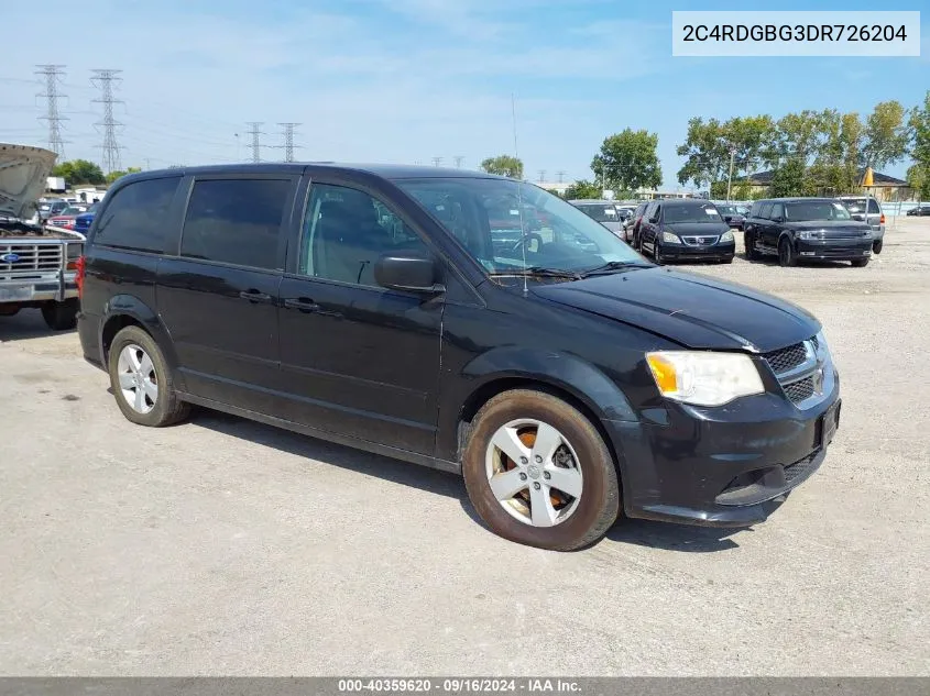 2013 Dodge Grand Caravan Se VIN: 2C4RDGBG3DR726204 Lot: 40359620