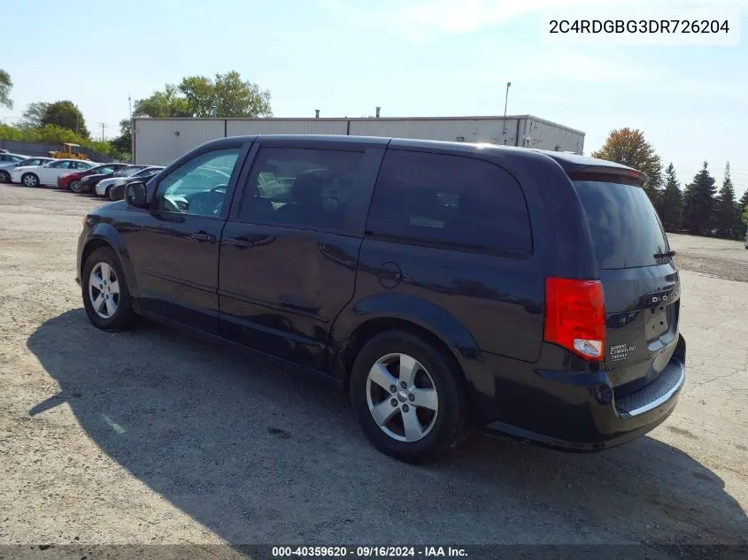 2013 Dodge Grand Caravan Se VIN: 2C4RDGBG3DR726204 Lot: 40359620