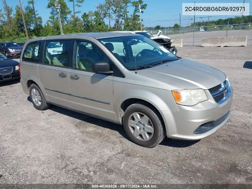 2013 Dodge Grand Caravan American Value Pkg VIN: 2C4RDGBG6DR692971 Lot: 40365026