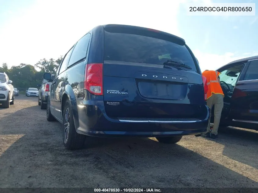 2C4RDGCG4DR800650 2013 Dodge Grand Caravan Sxt