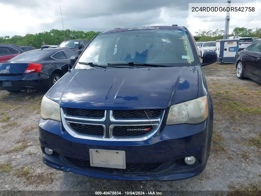 2013 Dodge Grand Caravan Crew VIN: 2C4RDGDG6DR542758 Lot: 40478834