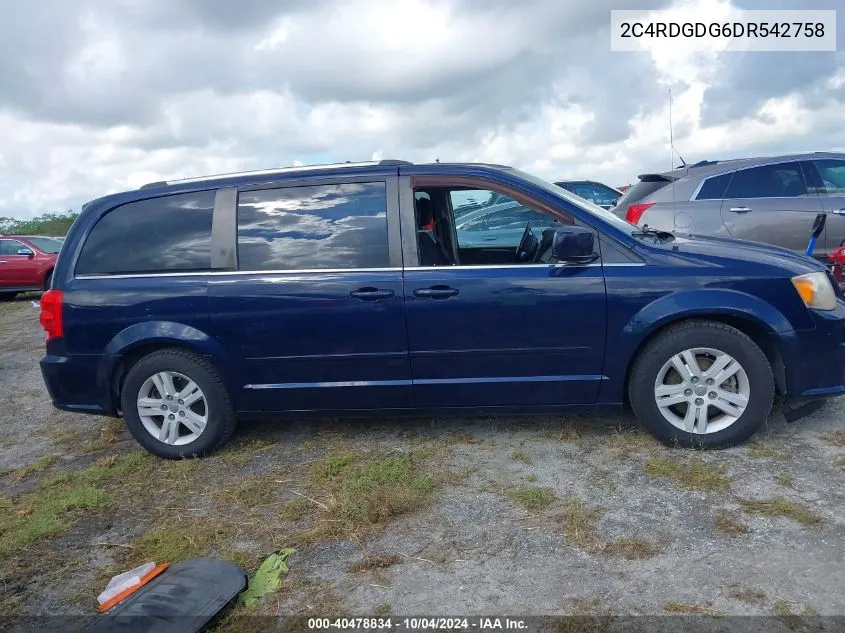 2013 Dodge Grand Caravan Crew VIN: 2C4RDGDG6DR542758 Lot: 40478834