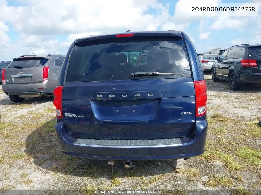 2013 Dodge Grand Caravan Crew VIN: 2C4RDGDG6DR542758 Lot: 40478834