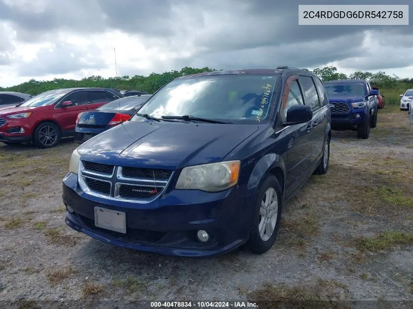 2013 Dodge Grand Caravan Crew VIN: 2C4RDGDG6DR542758 Lot: 40478834